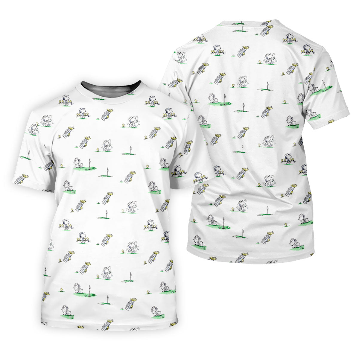 White Sketch Beagle Golfer Golf Shirt, Golf Shirts For Women, Womens Golf Clothing