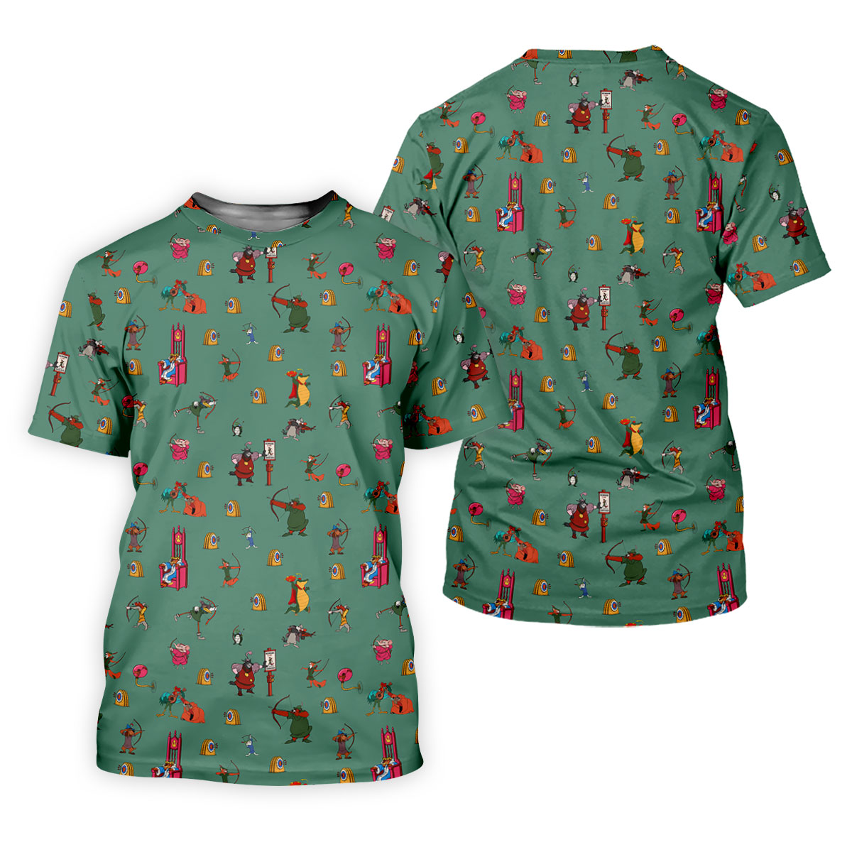 Green Archer Fox Cartoon Golf Shirt, Womens Golf Clothing, Golf Shirts For Women