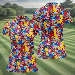 Colorful Street Puppet Friends Golf Shirt, Womens Golf Apparel, Ladies Golf Apparel