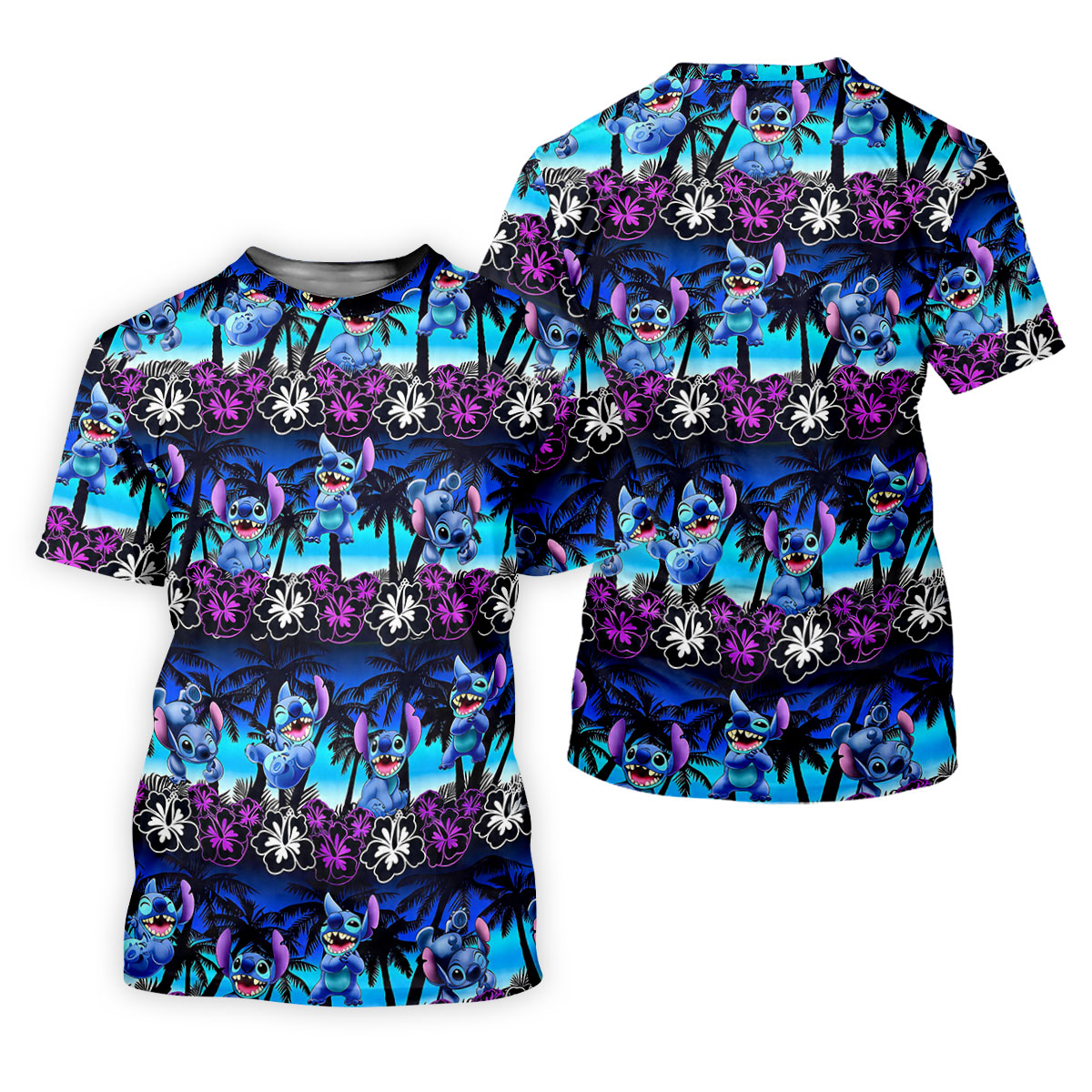 Neon Palm Hibiscus Alien Hawaiian Golf Shirt, Golf Polo For Men, Mens Golf Shirts
