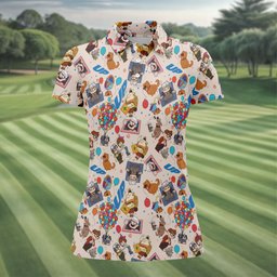 Balloon House Adventure Cartoon Golf Shirt, Womens Golf Shirts, Golf Shirts For Women