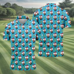 Silly Rooster Swirl Pattern Golf Shirt, Funny Mens Golf Shirts, Golf Polo For Men