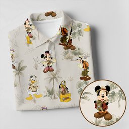 Safari Explorer Cartoon Friends Golf Shirt, Golf Shirts For Men, Mens Golf Shirts