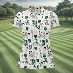 Vintage Mouse Golf Club Crest Golf Shirt, Womens Golf Tops, Womens Golf Clothing