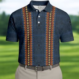 Navy Striped Vertical Pattern Golf Shirt, Golf Polo For Men, Golf Shirts For Men