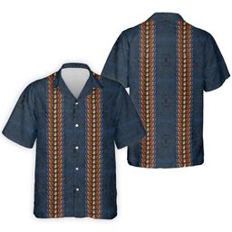 Navy Striped Vertical Pattern Golf Shirt, Golf Polo For Men, Golf Shirts For Men