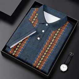 Navy Striped Vertical Pattern Golf Shirt, Womens Golf Shirts, Womens Golf Apparel
