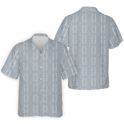 Silver Gray Chain Stripe Pattern Golf Shirt, Mens Golf Apparel, Golf Polo For Men