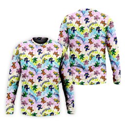 Pastel Cartoon Bears Pattern Golf Shirt, Golf Shirts For Men, Golf Gifts For Men