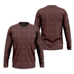 Maroon Geometric Tile Pattern Golf Shirt, Golf Shirts For Men, Mens Golf Apparel