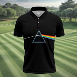 Minimal Black Prism Rainbow Art Golf Shirt, Mens Golf Clothing, Golf Polo For Men