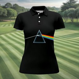 Minimal Black Prism Rainbow Art Golf Shirt, Womens Golf Clothing, Ladies Golf Apparel