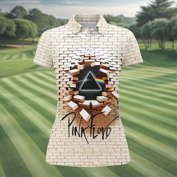 Brick Wall Rainbow Prism Burst Golf Shirt, Womens Golf Clothing, Ladies Golf Apparel
