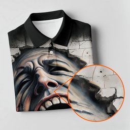 Screaming Face Cracked Wall Art Golf Shirt, Womens Golf Clothing, Ladies Golf Apparel
