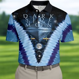 Blue Tie Dye Starry Chevron Art Golf Shirt, Mens Golf Clothing, Golf Polo For Men