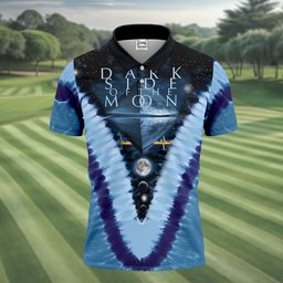 Blue Tie Dye Starry Chevron Art Golf Shirt, Mens Golf Clothing, Golf Polo For Men
