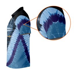 Blue Tie Dye Starry Chevron Art Golf Shirt, Mens Golf Clothing, Golf Polo For Men
