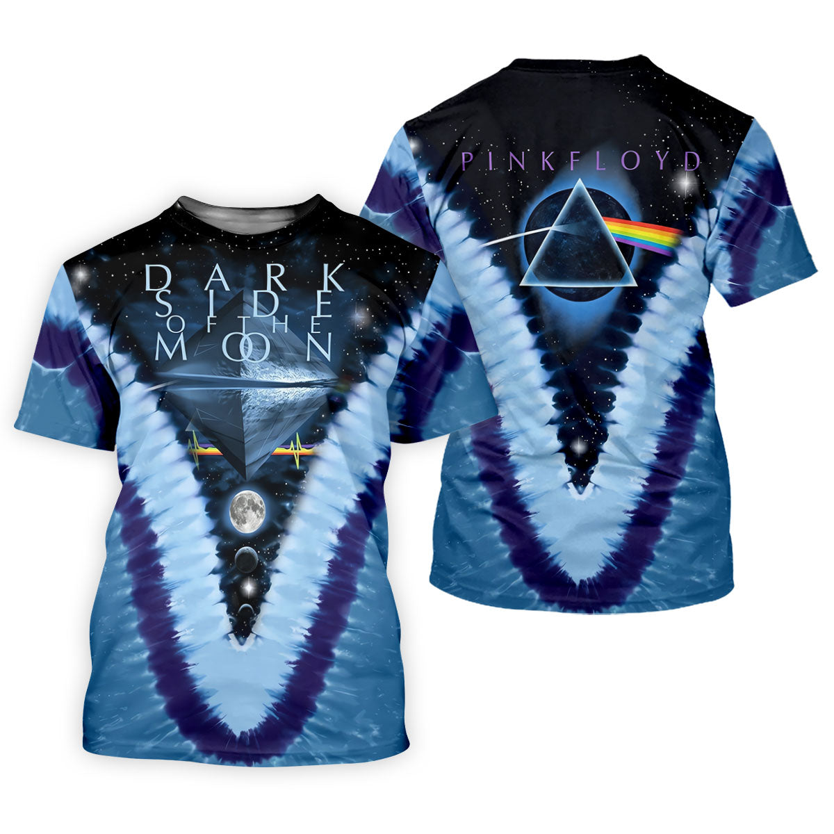 Blue Tie Dye Starry Chevron Art Golf Shirt, Mens Golf Clothing, Golf Polo For Men
