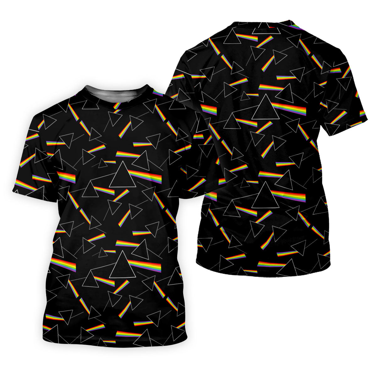 Rainbow Prism Triangle Pattern Golf Shirt, Womens Golf Clothing, Ladies Golf Apparel