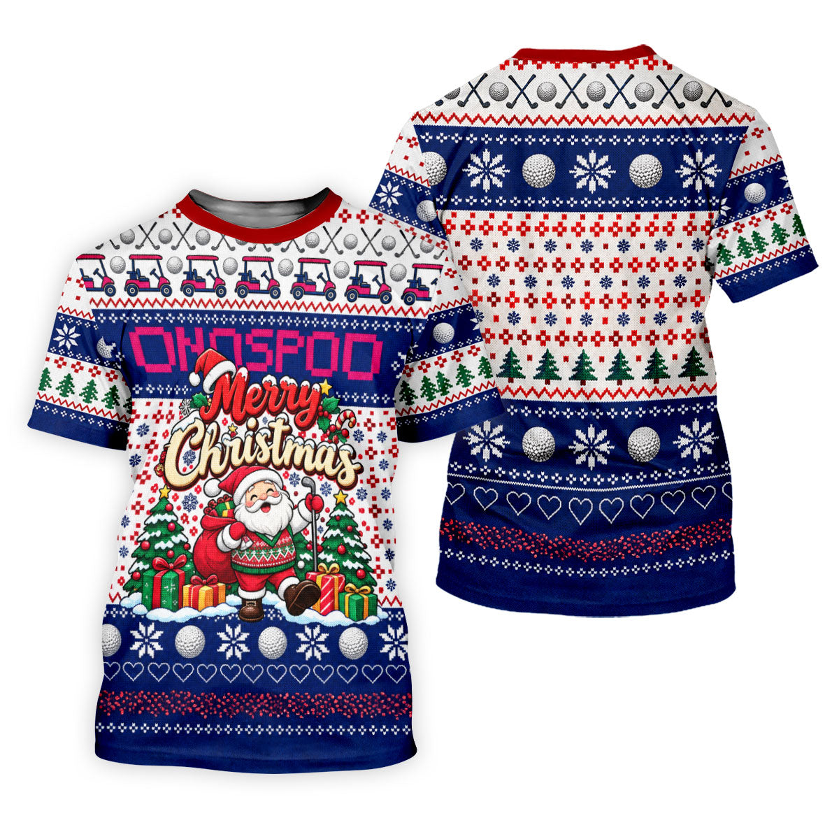 Santa Golf Balls Merry Christmas Golf Shirt, Womens Golf Tops, Ladies Golf Shirts