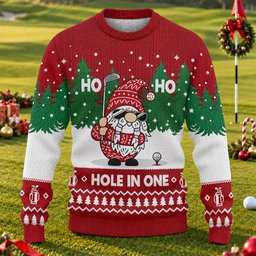 Ugly Christmas Sweater Ho Ho Ho Hole In One, Ugly Sweater Party, Funny Xmas Gift
