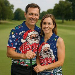 Better Not Putt Santa Christmas Golf Shirt, Golf Shirts For Men, Mens Golf Apparel