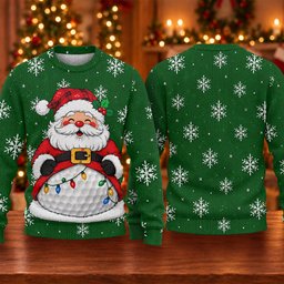 Ugly Christmas Sweater Santa Golf Ball Snowman, Ugly Sweater Party, Christmas Gifts
