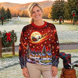 Ugly Christmas Sweater Santa Sleigh Comet, Ugly Sweater Party, Funny Holiday Sweater