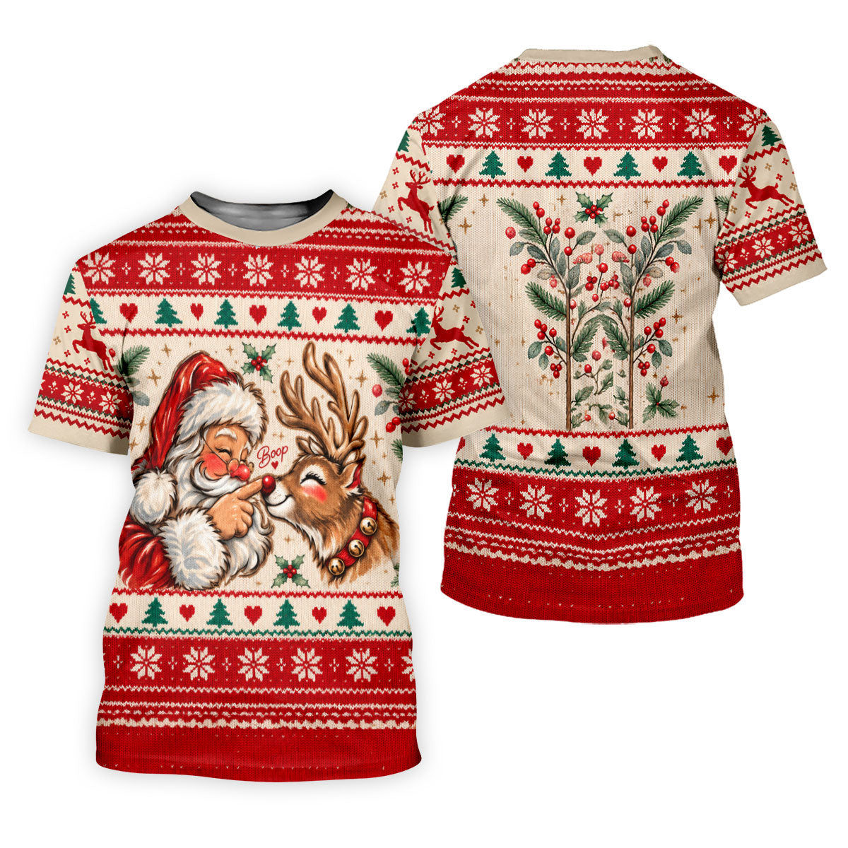 Santa Reindeer Christmas Golf Shirt, Golf Shirts For Women, Womens Golf Clothing