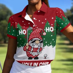 Ho Ho Ho Hole In One Christmas Golf Shirt, Womens Golf Tops, Golf Gifts For Women