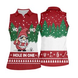 Ho Ho Ho Hole In One Christmas Golf Shirt, Womens Golf Tops, Golf Gifts For Women