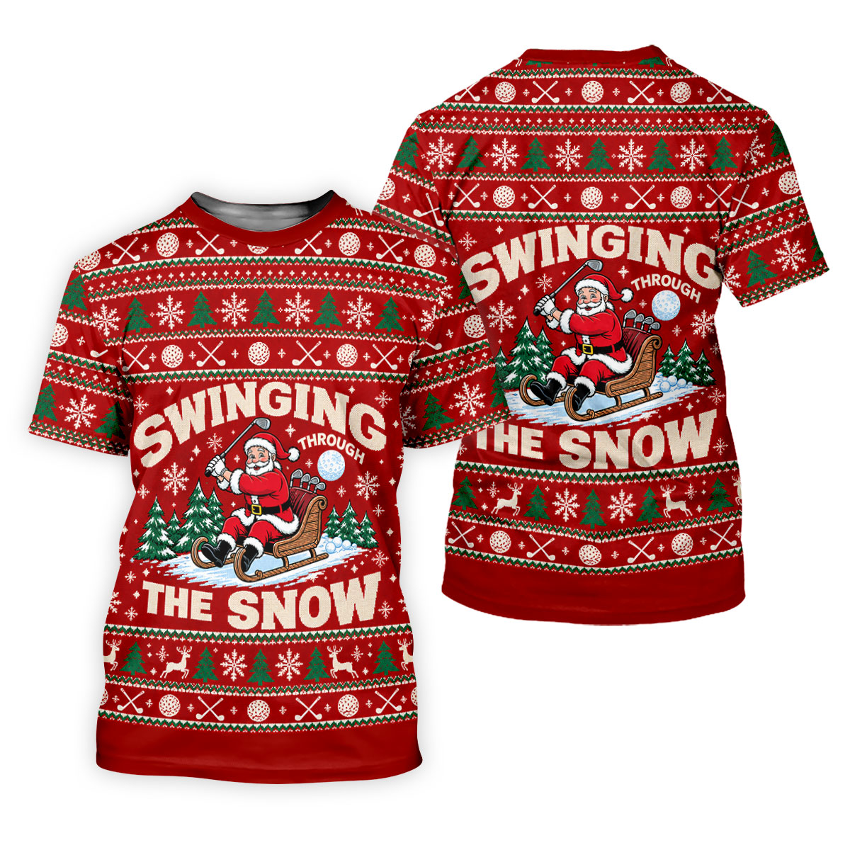 Swinging In The Snow Christmas Golf Shirt, Womens Golf Tops, Womens Golf Apparel