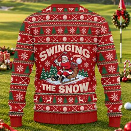 Ugly Christmas Sweater Swinging In The Snow, Ugly Sweater Party, Golf Lover Gifts