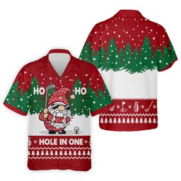 Ho Ho Ho Hole In One Christmas Golf Shirt, Golf Shirts For Men, Mens Golf Shirts