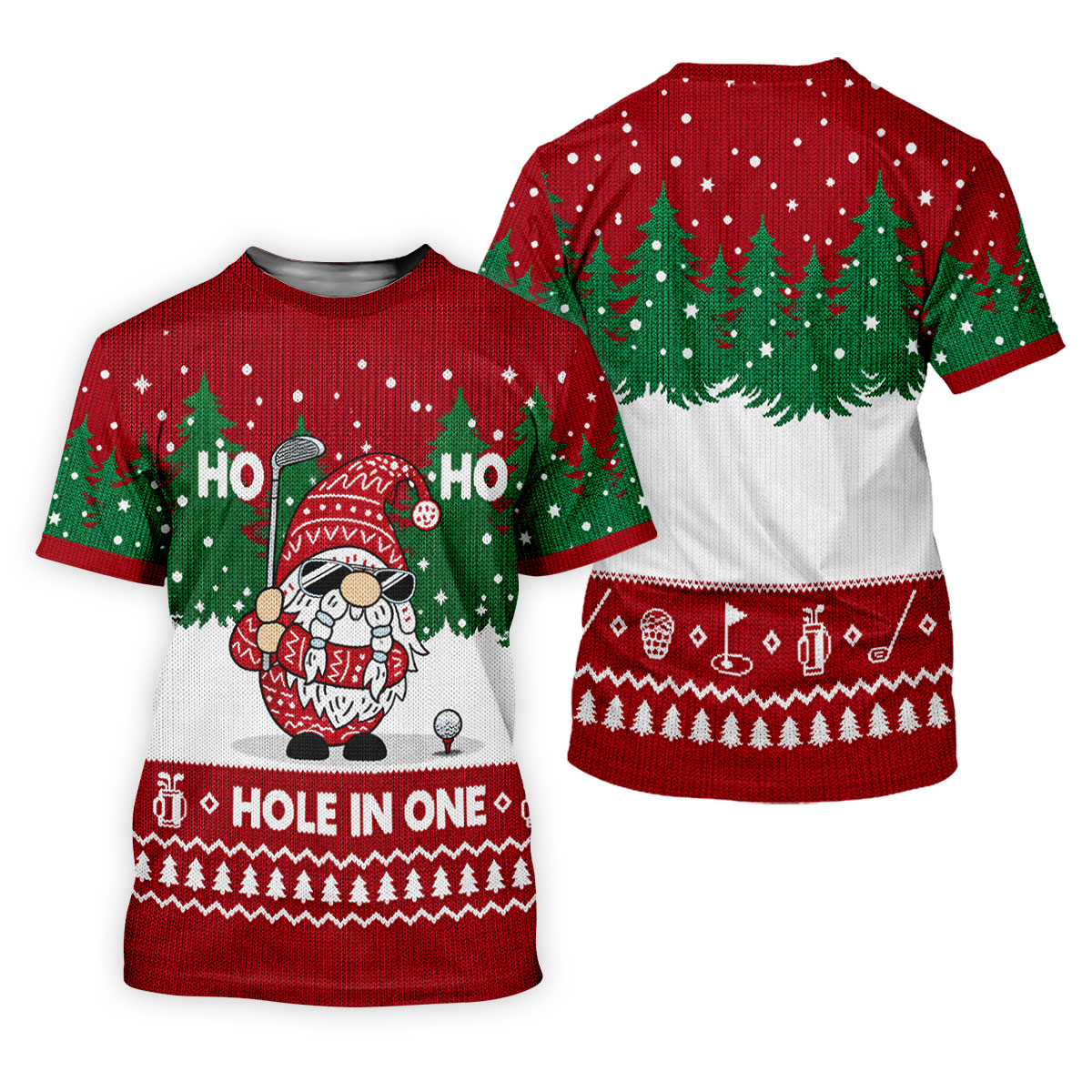 Ho Ho Ho Hole In One Christmas Golf Shirt, Golf Shirts For Men, Mens Golf Shirts