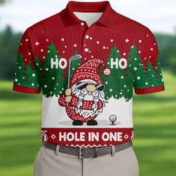 Ho Ho Ho Hole In One Christmas Golf Shirt, Golf Shirts For Men, Mens Golf Shirts