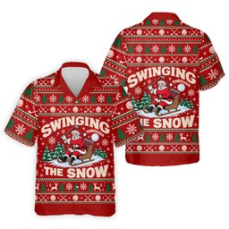 Swinging In The Snow Christmas Golf Shirt, Mens Golf Polo, Funny Mens Golf Shirts