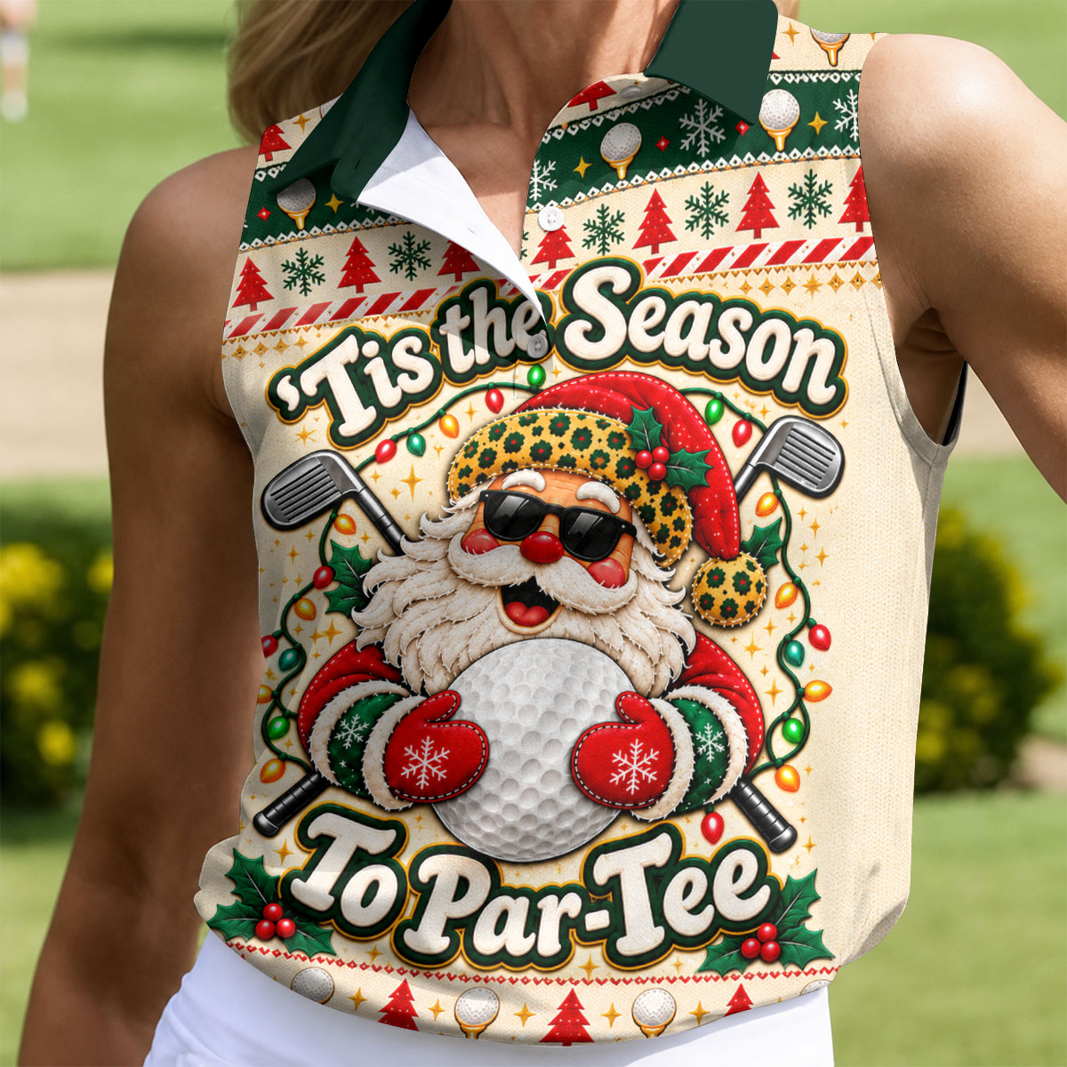 Tis The Season To Par-Tee Christmas Golf Shirt, Womens Golf Tops, Ladies Golf Shirts
