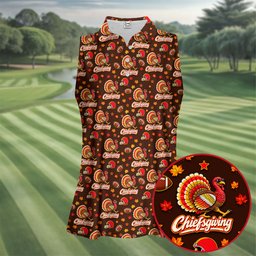 Chiefsgiving Thanksgiving Golf Shirt, Womens Golf Apparel, Golf Shirts For Women