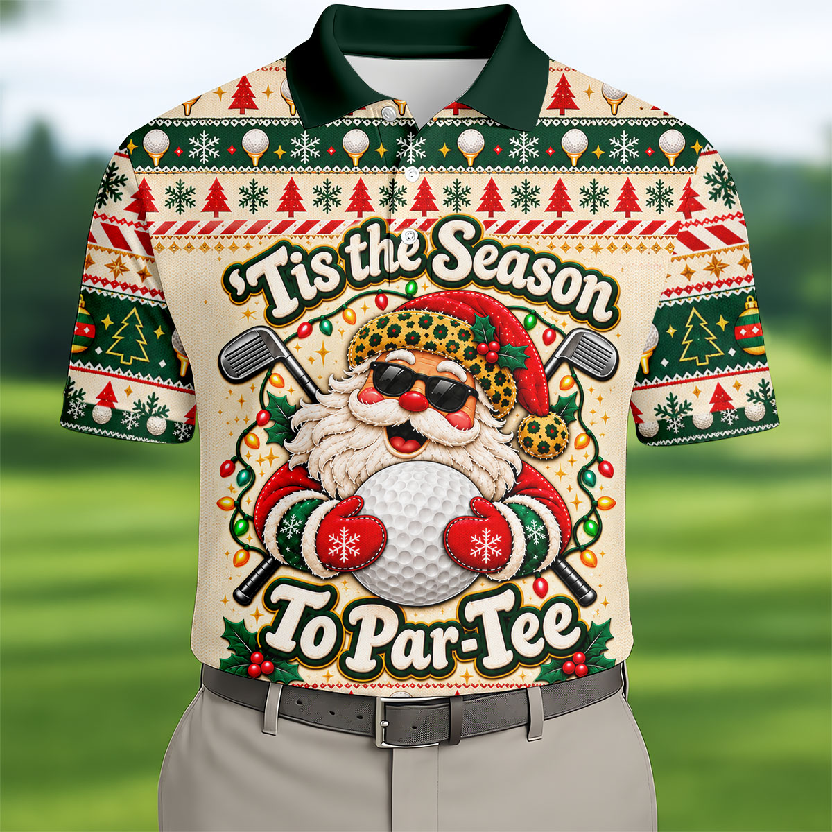 Tis The Season To Par-Tee Christmas Golf Shirt, Mens Golf Polo, Golf Shirts For Men