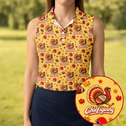 Chiefsgiving Thanksgiving Golf Shirt, Golf Shirts For Women, Womens Golf Apparel