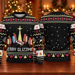 Ugly Christmas Sweater Merry Glizzmas Hot Dogs, Christmas Golf Gift, Golf Lover Gifts
