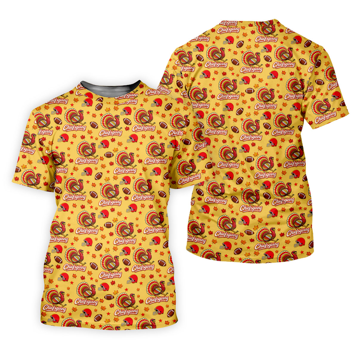 Chiefsgiving Thanksgiving Golf Shirt, Golf Shirts For Men, Mens Holiday Golf Shirts