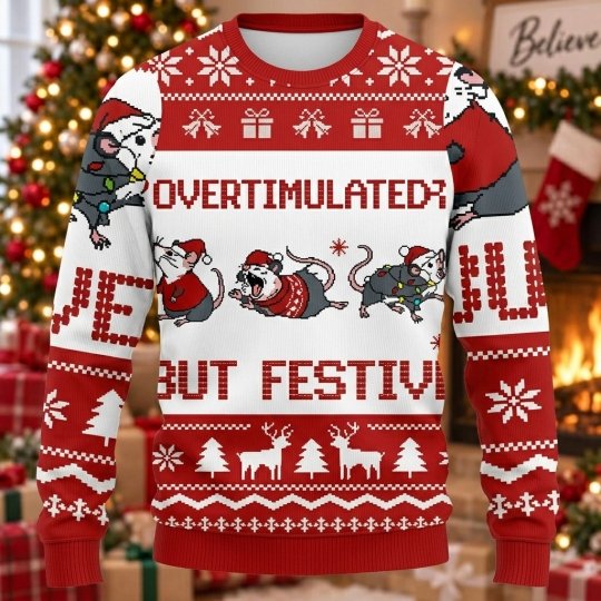 But Festive Rats Ugly Christmas Sweater
