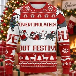 But Festive Rats Ugly Christmas Sweater