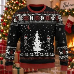 Dancing Skeletons Ugly Christmas Sweater