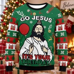 Go Jesus It's Your Birthday Ugly Christmas Sweater