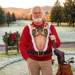 Muscle Santa Suit Ugly Christmas Sweater - view 3