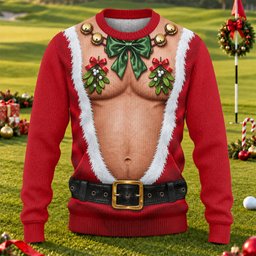 Muscle Santa Suit Ugly Christmas Sweater - view 1