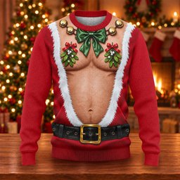 Muscle Santa Suit Ugly Christmas Sweater - view 6